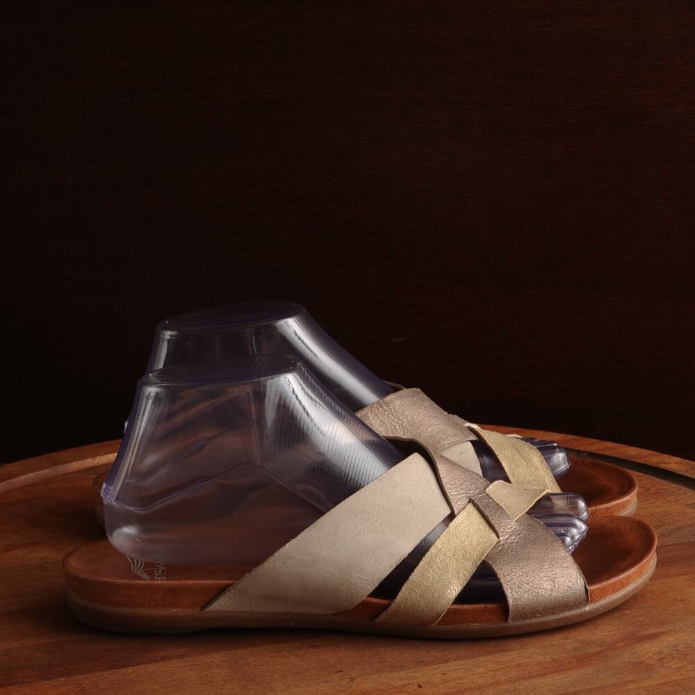 Dansko Sandals Womens SZ EU 40 US 9.5-10 Gold Joanna Leather Slide Comfort Shoes